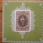 Lacy Green Skull Card